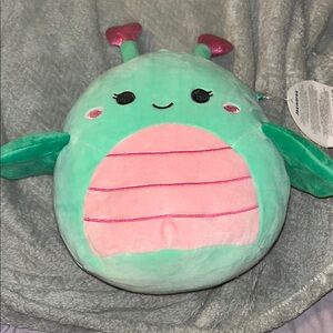 Squishmallows 8” MATTEA Green Caterpillar Valentines 2024 Heart Antenna NWT